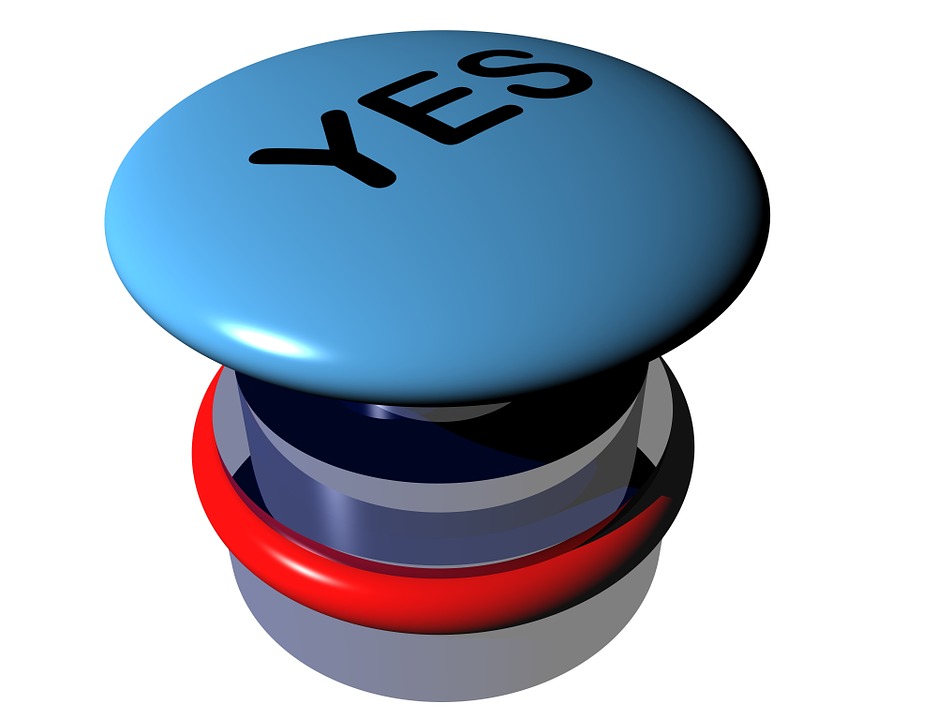 A "yes" button press to indicate the appropriate response to Diet No More STEP THREE: trust and obey